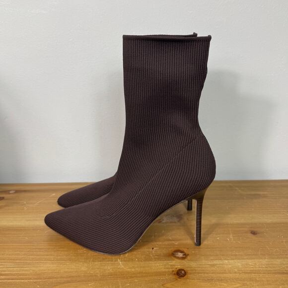 New Veronica Beard Lisa Knit Stiletto Booties in Espresso Women's Size 9 - Picture 3 of 9